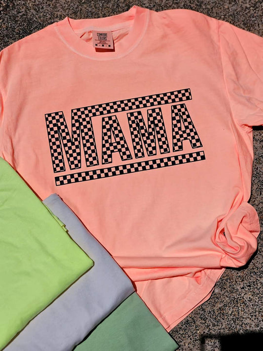 Mama checkered- Comfort Colors