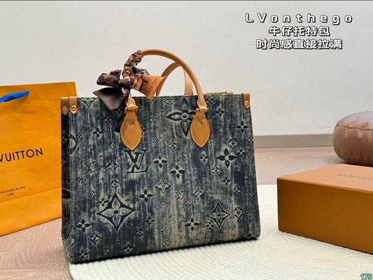 Large Denim OTG tote