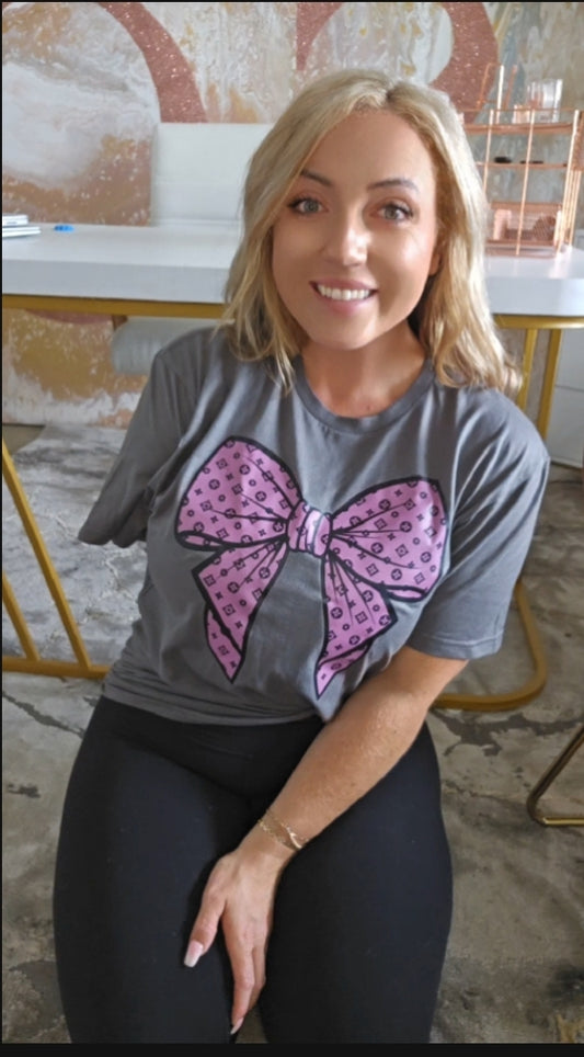 Monogram bow tee