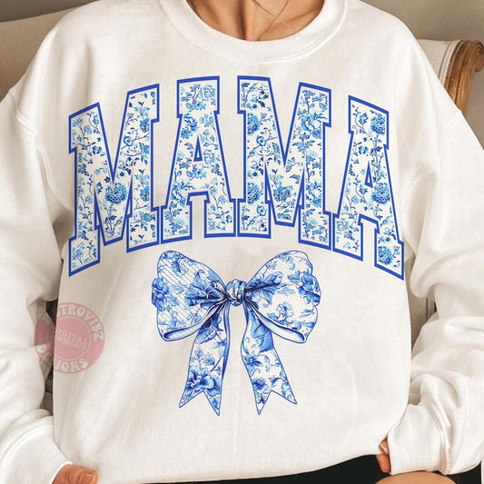 Blue Mama Floral Tee or Pullover